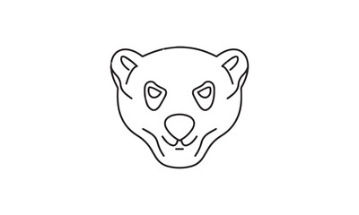 Outline Drawing of a Cheetah's Face