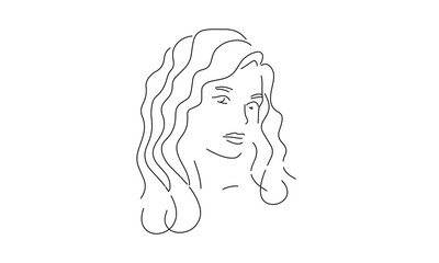Minimalist Line Art Portrait of a Woman