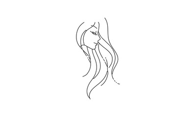 Minimalist Line Art of a Woman's Profile