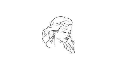 Minimalist Line Art of a Woman's Hair