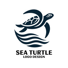 Sea Turtle Vector Logo Design