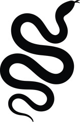 Silhouette snake winding black vector illustration on white background vector Illustrator