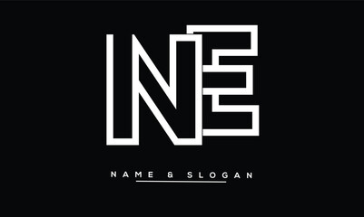 Obraz premium NE, EN Abstract Letters Logo Monogram