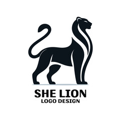 She Lion Vector Logo Design