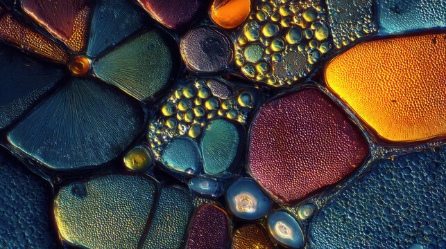 Abstract colorful liquid art vibrant hues textured surfaces microscopic view