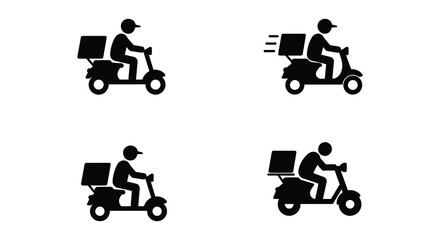 Delivery scooter icon set fast food delivery service vector illustration design
