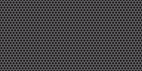 A sleek, seamless pattern of a dark metallic grid creates a contemporary, industrial black and white background texture