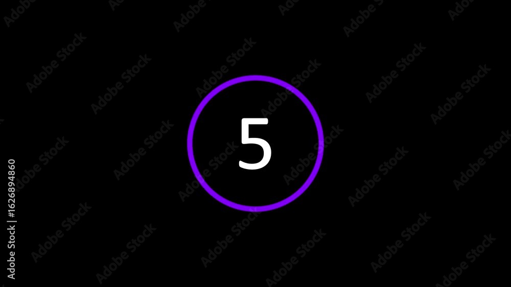 Poster countdown animation 10 to 0. countdown circle icon animated on a black background.