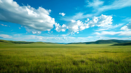 Fototapeta premium Wide Perspective Vast Green Plains