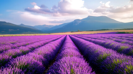 Obraz premium Wide Shot Sprawling Lavender Field