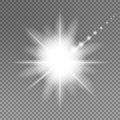 Glow light effect. Star burst with sparkles.Sun. Vector illustration