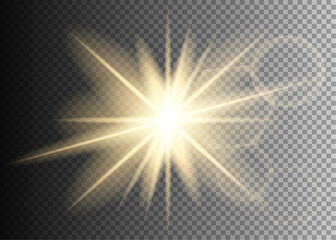 Glow light effect. Star burst with sparkles.Sun. Vector illustration