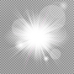 Glow light effect. Star burst with sparkles.Sun. Vector illustration