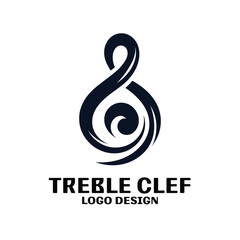 Fototapeta premium Treble Clef Vector Logo Design