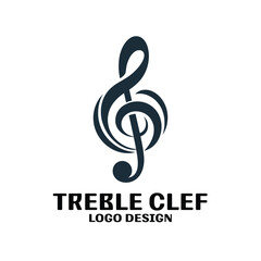 Fototapeta premium Treble Clef Vector Logo Design