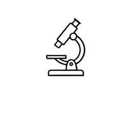 Vector art of microscope line icon isolated on white background for science and research