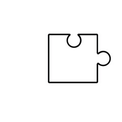 Vector art of puzzle piece icon isolated on white background for problem solving concepts