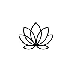 Vector art of lotus flower icon isolated on white background for spa, yoga and meditation