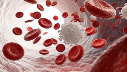 red blood cells in vein