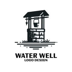 Naklejka premium Water Well Vector Logo Design