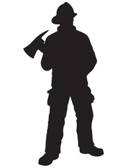 Obraz premium FIREFIGHTER SILHOUETTE