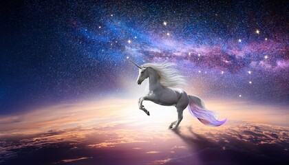 a magical unicorn journey through the cosmos a celestial dance of myth