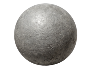 Realistic textured stone ball isolated on a contrasting black background for creative design