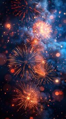 Fototapeta premium Fireworks Night Sky Celebration.