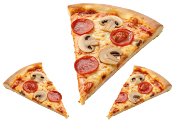 Delicious pepperoni mushroom pizza with cheese and crispy crust for pizza lovers everywhere