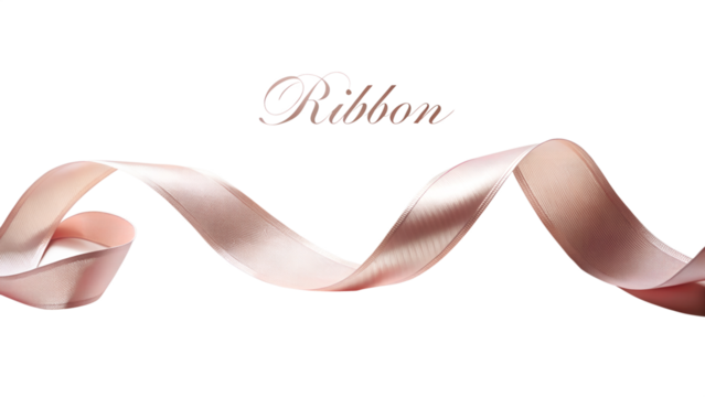 Elegant pink ribbon isolated on transparent background, perfect for gift wrapping, wedding decoration, or any special occasion, studio shot