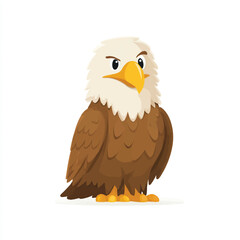 Obraz premium Majestic Cartoon Bald Eagle Illustration with Fierce Expression and National Symbolism for Patriotic Designs and Educational Materials
