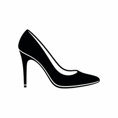 Obraz premium Elegant High Heel Shoe Silhouette for Sophisticated Style and Design Projects, Perfect for Footwear Illustrations