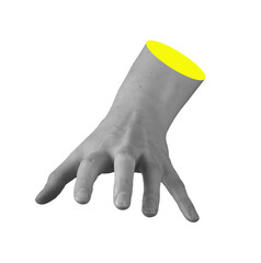 Hand of female with fingers spread in downward outstretched pose, expressive gesture to grasp, touch