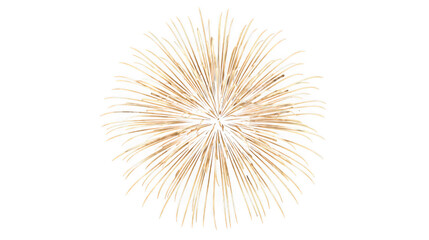Golden firework burst isolated on transparent background, symbolizing celebration and festive energy