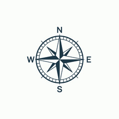 Detailed Compass Rose Illustration with Cardinal Directions for Navigation and Exploration Purposes