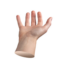 Open female hand with palm upward and fingers slightly spread, in an offering or receiving gesture,