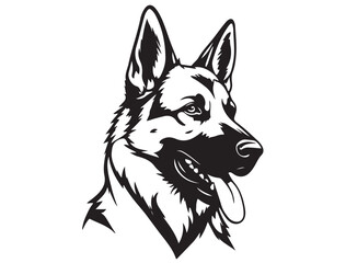 GERMAN SHEPHERD DOG FACE SILHOUETTE