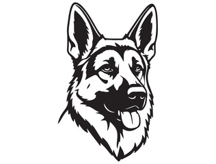 Fototapeta premium GERMAN SHEPHERD DOG FACE SILHOUETTE