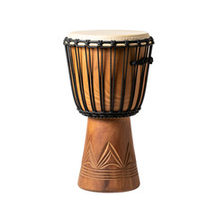 African Djembe Drum:  Hand-Carved Percussion Instrument isolated on transparent background