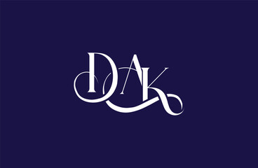 Initial DAK letter logo design. Elegant Monogram Logo Design with Decorative Elements and Typography