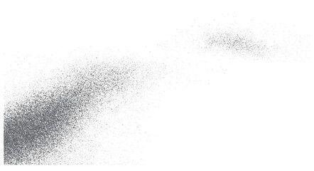 Monochrome ripple composition with speckled particle field and soft gradient fade. Subtle stipple overlay texture in a grainy, dusty, halftone vector background design.