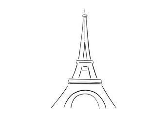 Eiffel Tower in Paris sketch. Video clip with alpha channel.