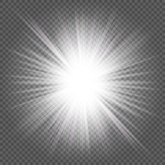 Glow light effect. Star burst with sparkles.Sun. Vector illustration