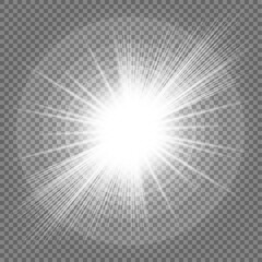 Glow light effect. Star burst with sparkles.Sun. Vector illustration