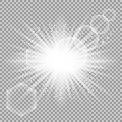 Glow light effect. Star burst with sparkles.Sun. Vector illustration