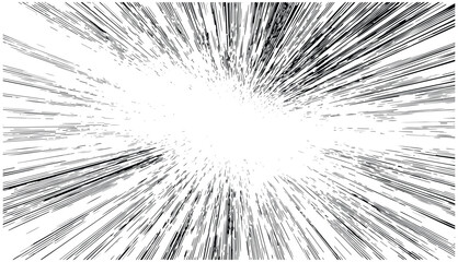 Anime speed lines and pixelated comic blast on transparent background. Vector motion explosion frame with flash glow. Cartoon action effect, halftone texture, manga burst, dynamic ray light