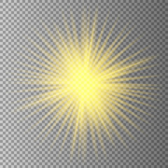 Glow light effect. Star burst with sparkles.Sun. Vector illustration
