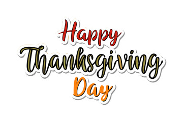 Happy thanksgiving day handwritten text with fall colors