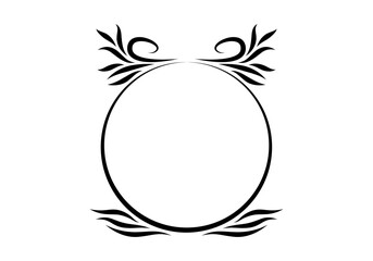 Growing floral oval border animation. Video clip with alpha channel.