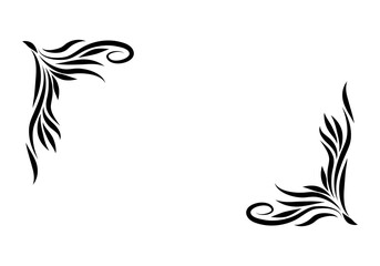 Growing floral corner border animation. Video clip with alpha channel.